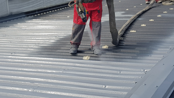 MasterSeal membrane sprayed on roof
